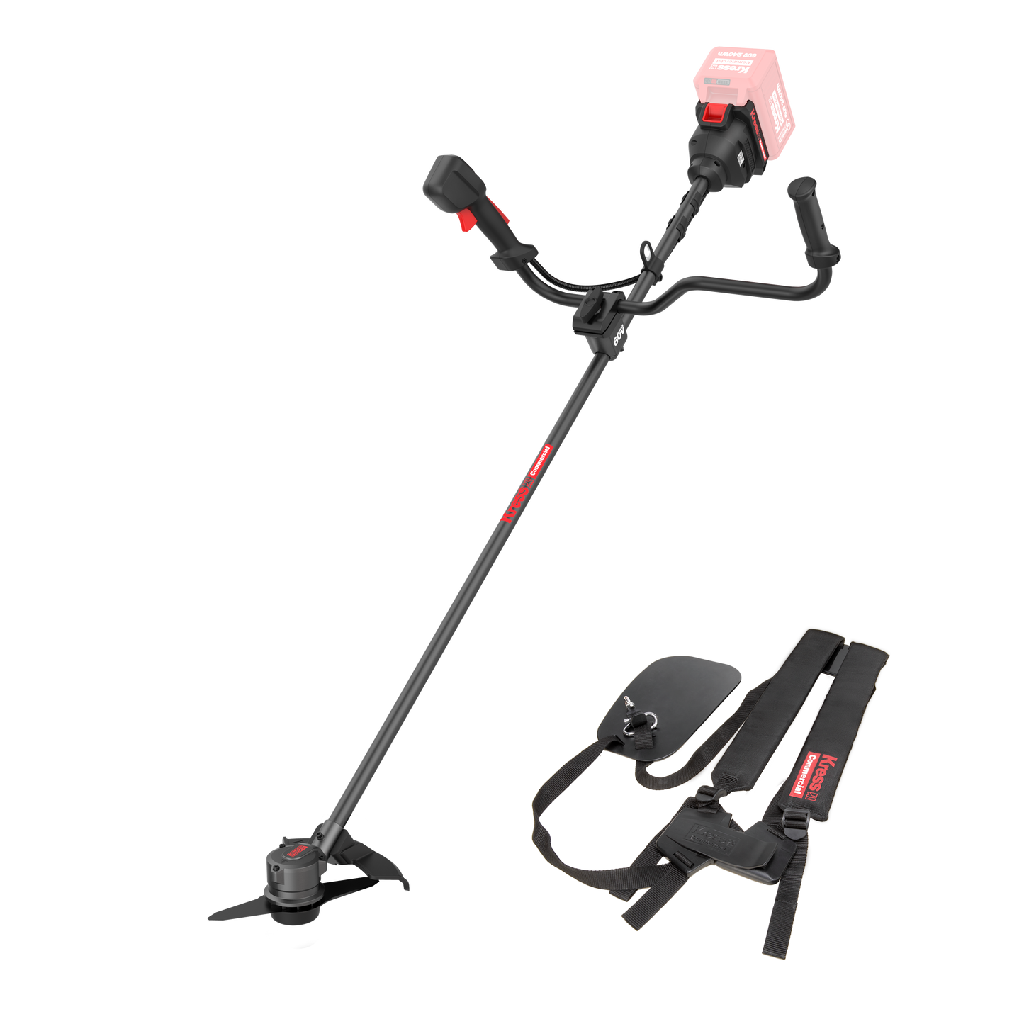 Débroussailleuse à moteur frontal Kress Commercial 60 V 42 cm