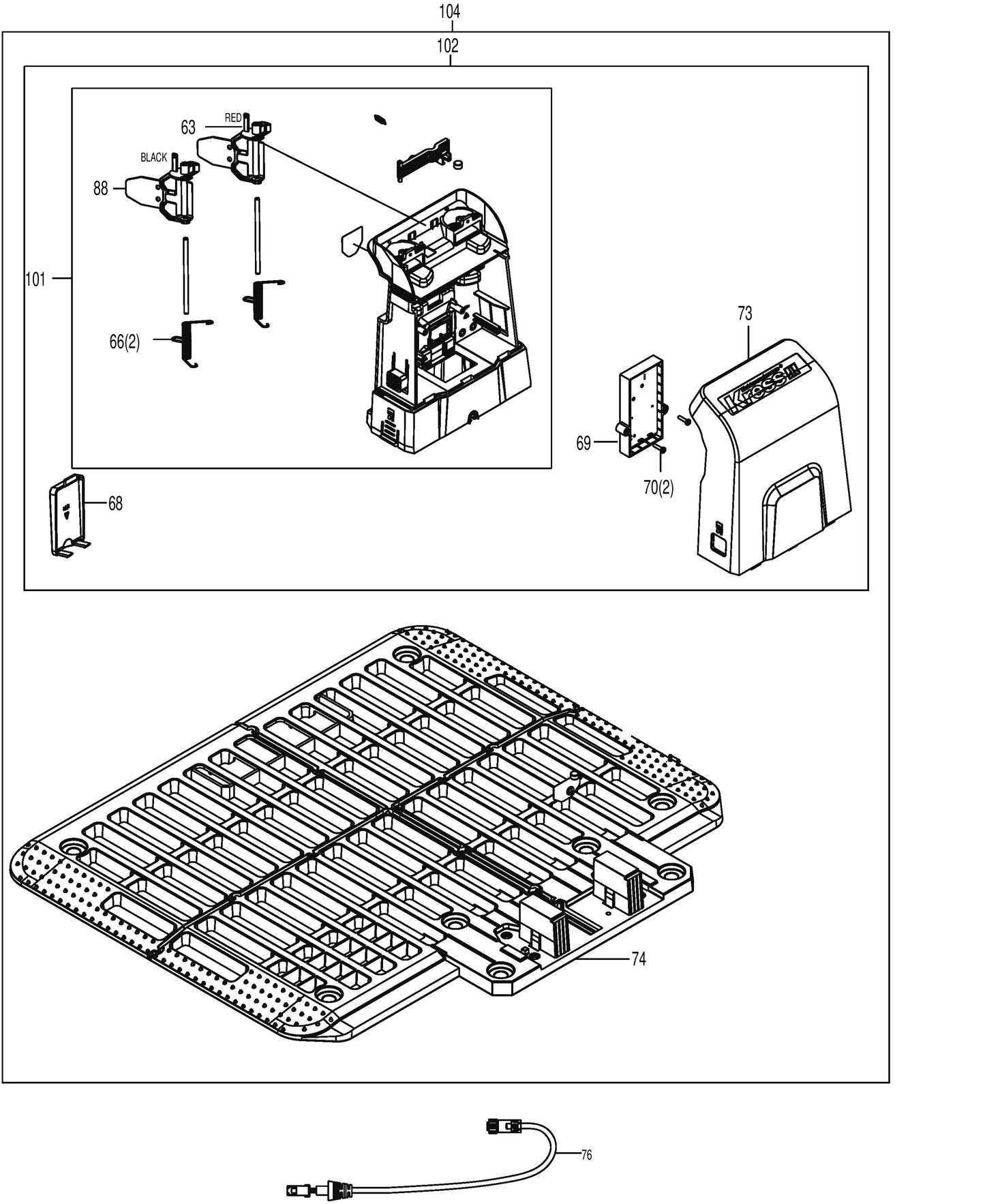 KR101E, KR100E Pièces détachées pour robots tondeuses Kress