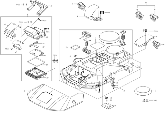 KR271, 272, 273, 274E Pièces-détachées pour robots tondeuses Kress