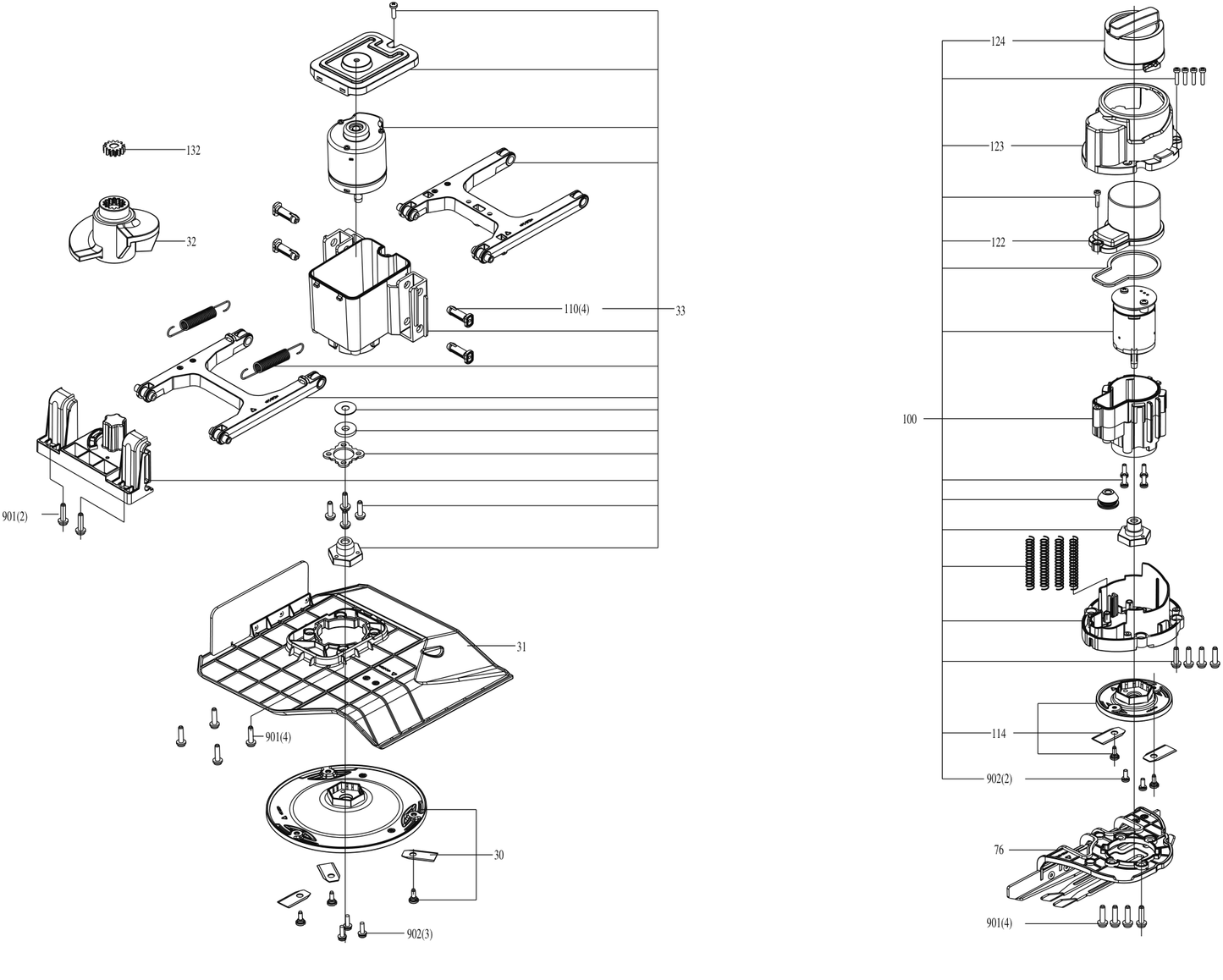 KR271, 272, 273, 274E Pièces-détachées pour robots tondeuses Kress